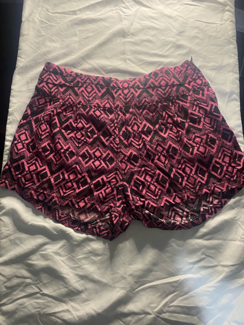 Charlotte Russe Pink and Black Geometric Athletic Shorts